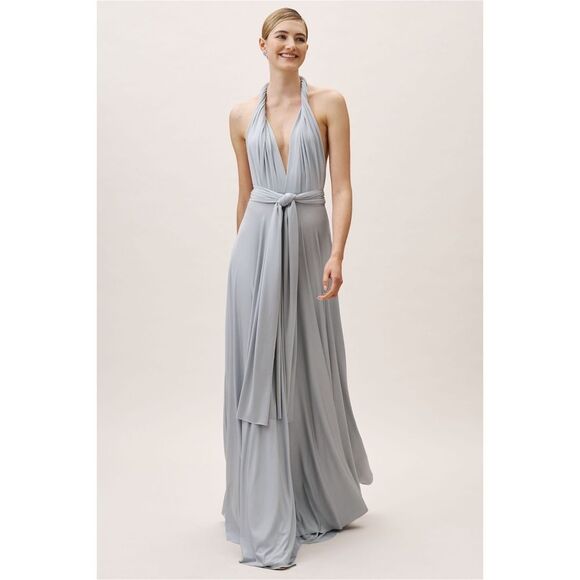Anthropologie x BHLDN twobirds Ginger Convertible Maxi Dress Fog